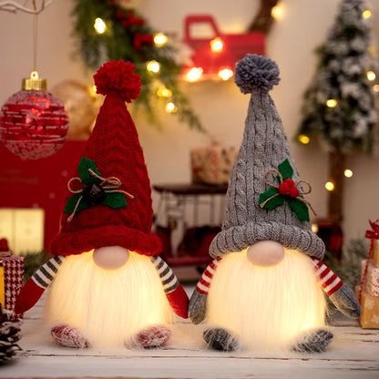 30Cm Glowing Gnome Christmas Decorations 2024 Faceless Plush Dolls Elf Home Ornaments Navidad New Year 2024 Gift